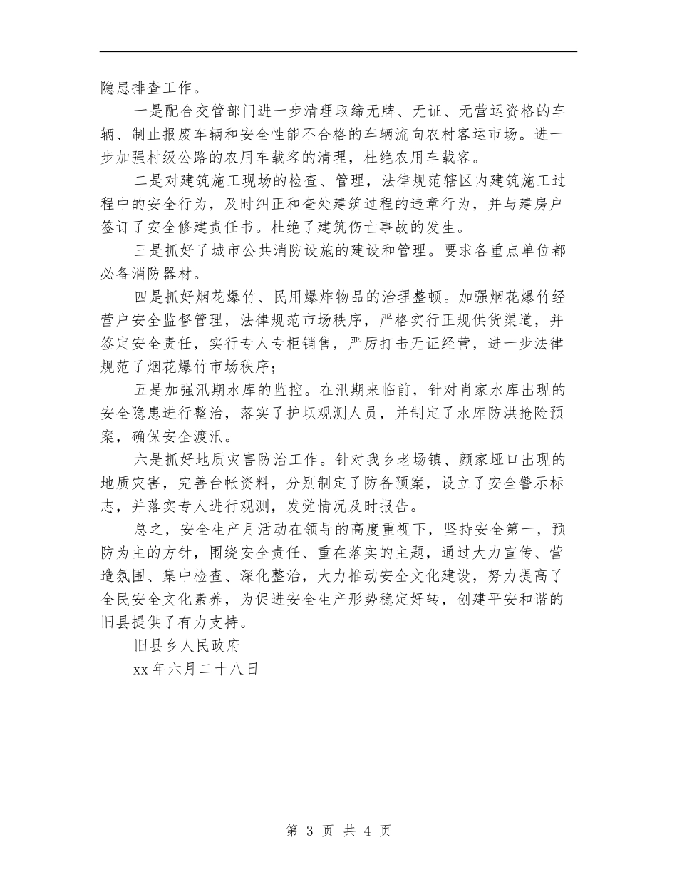 某乡安全生产月活动总结_第3页