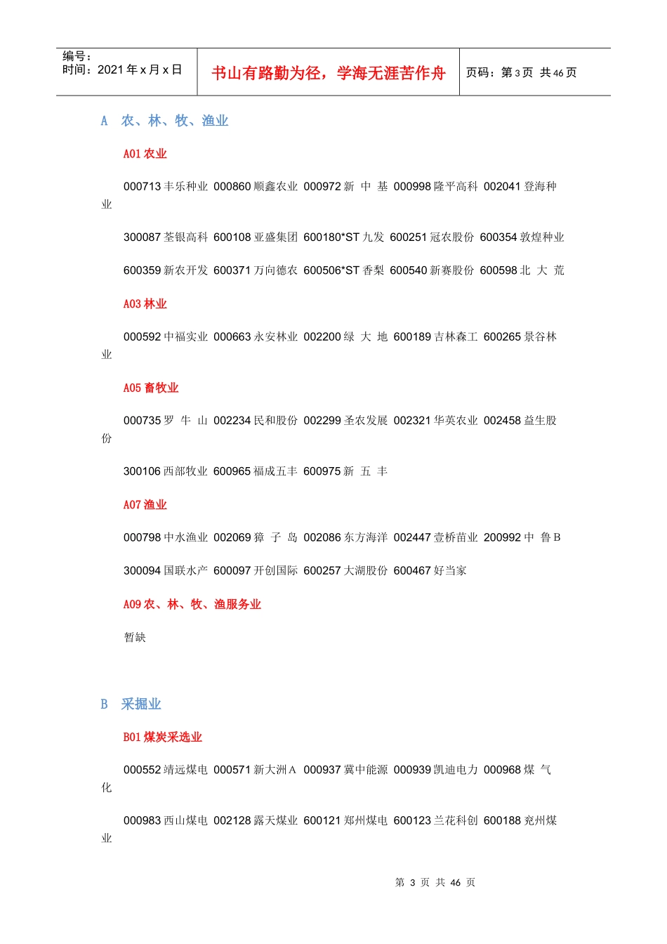 证监会行业分类与上市公司索引XXXX_第3页