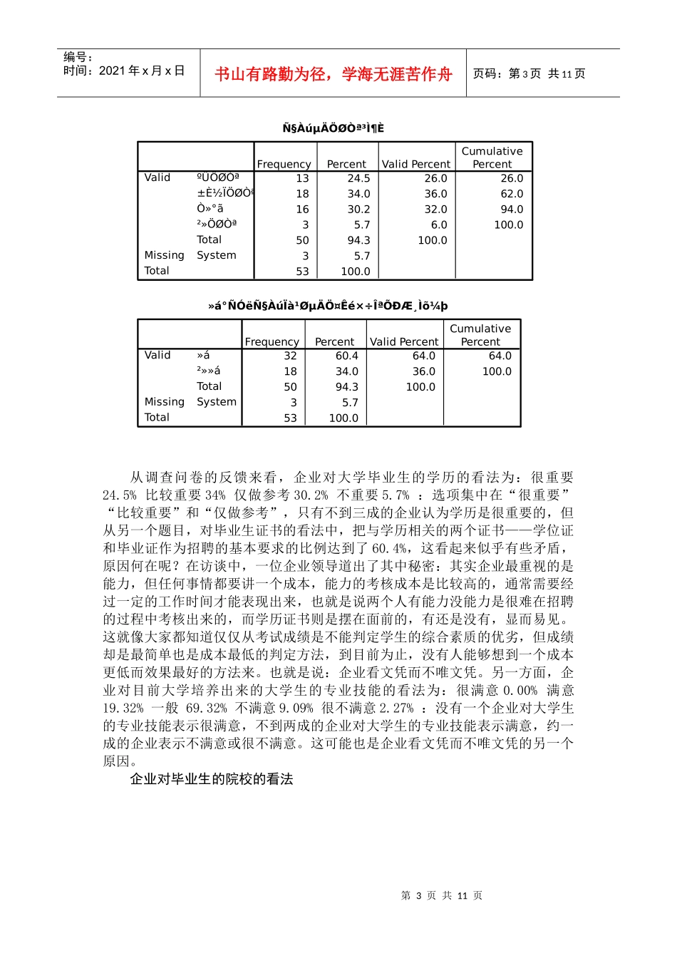 论企业对大学毕业生需求的调查报告_第3页