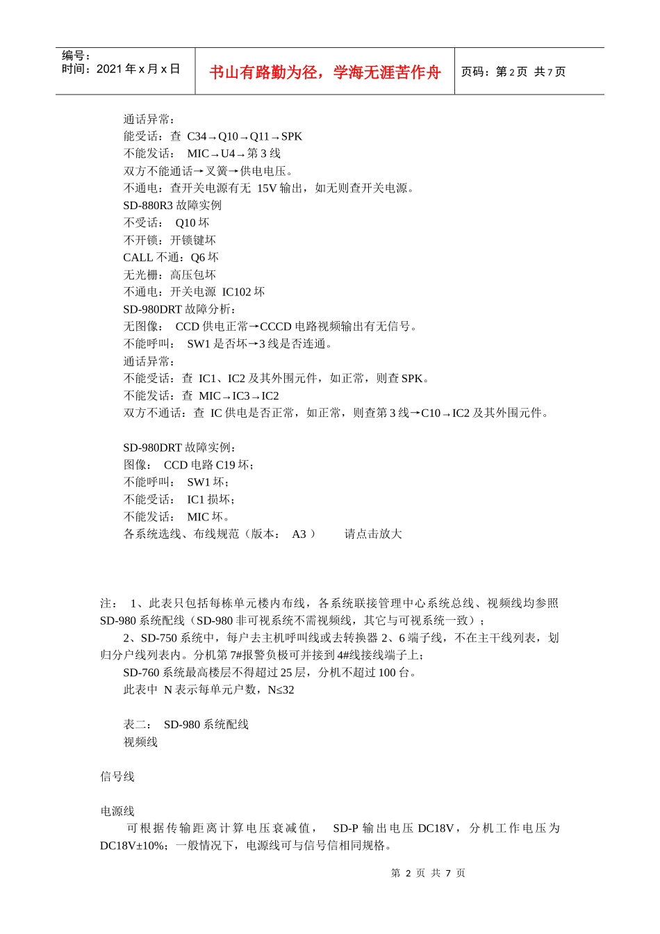 视得安楼宇对讲产品常见故障及故障解决方案_第2页