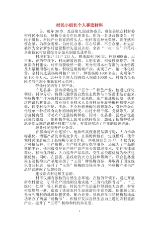 村民小组长个人事迹材料