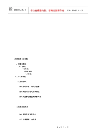 试谈肺部病变CT诊断