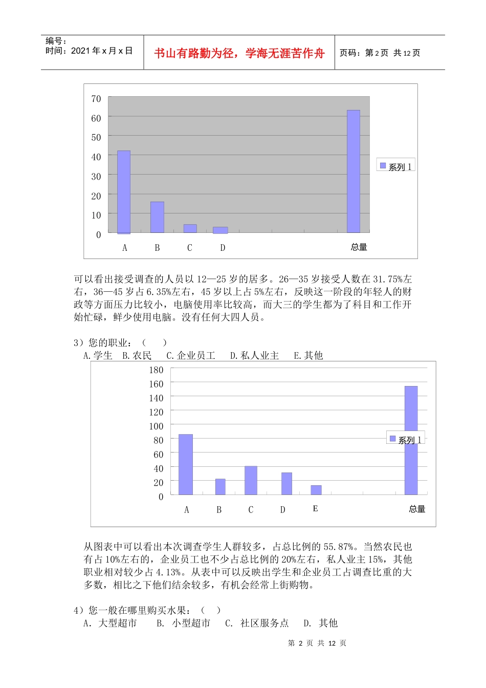 调查问卷内容与数据分析_第2页