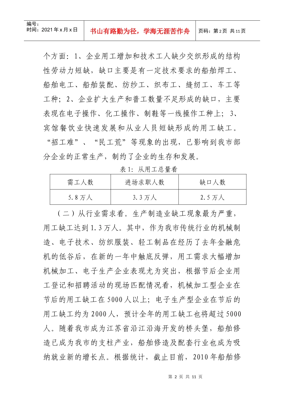 试议企业用工情况的调查分析_第2页