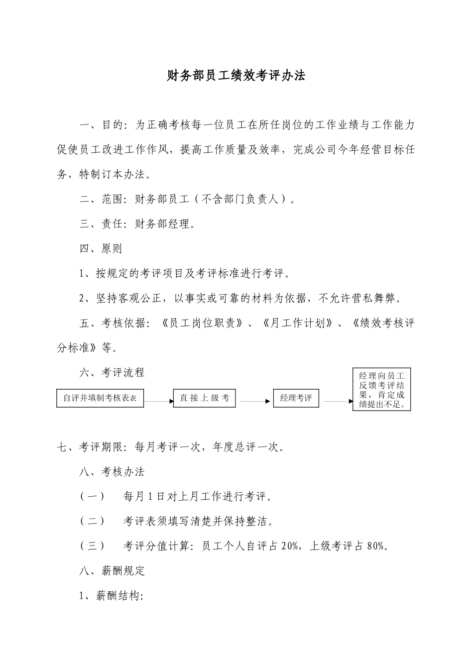 财务部员工绩效考评管理办法_第1页