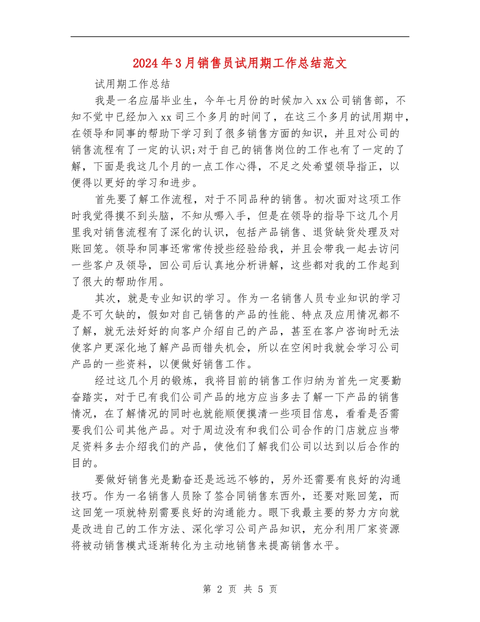 2024年3月销售员试用期工作总结范文_第2页