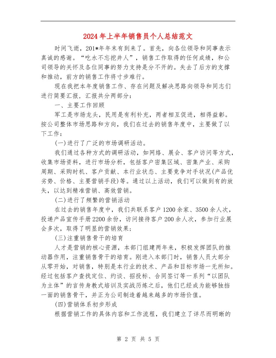 2024年上半年销售员个人总结范文_第2页