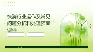 快消行业运作及常见问题分析和处理预案课件