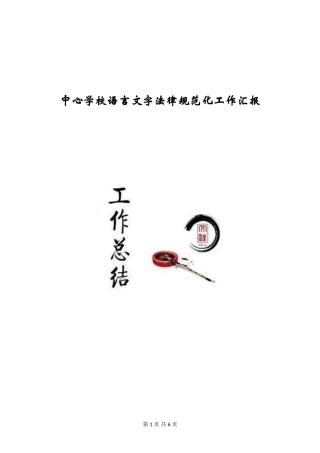 中心小学语言文字规范化工作汇报