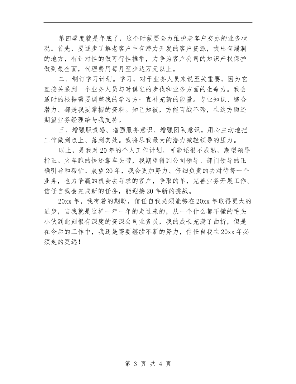 外贸业务员年度工作计划报告_第3页