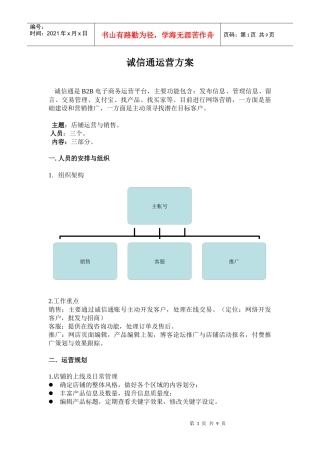 诚信通运营方案