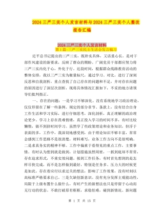 2024三严三实个人发言材料与2024三严三实个人整改报告汇编