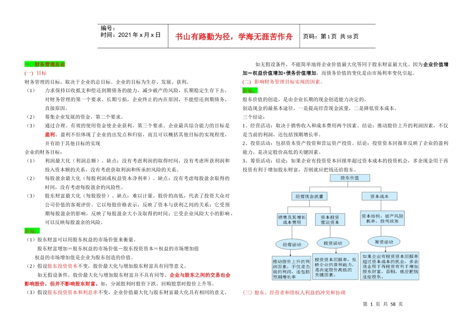 财务成本管理笔记_第1页