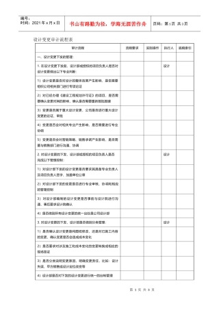 设计变更审计流程表
