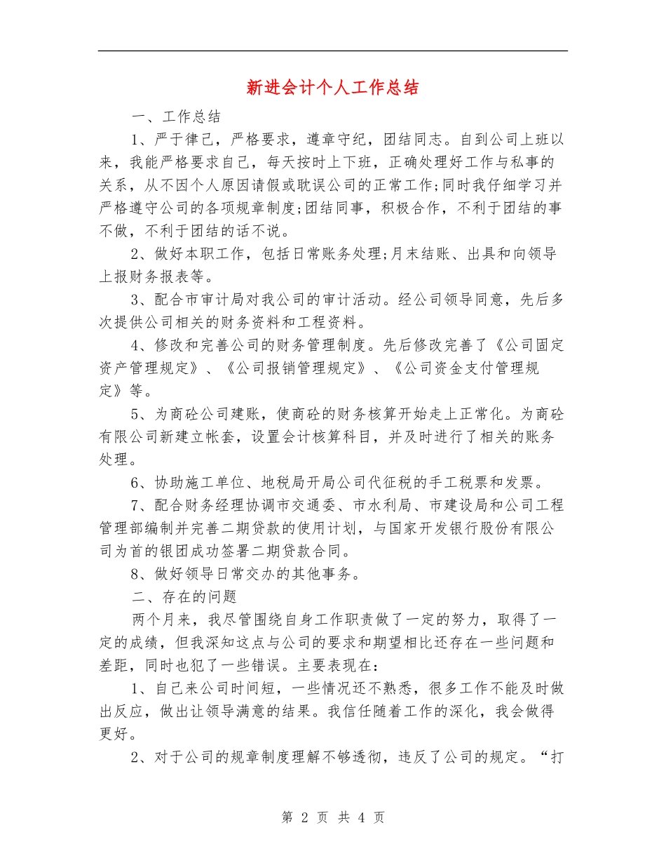 新进会计个人工作总结_第2页