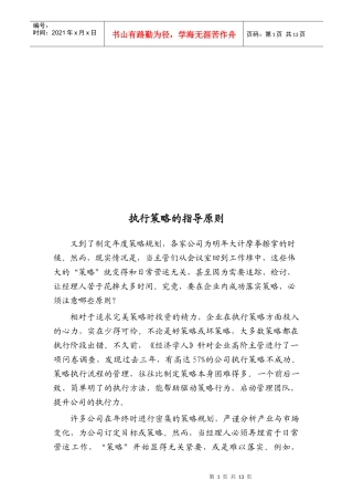 试谈执行策略的指导原则