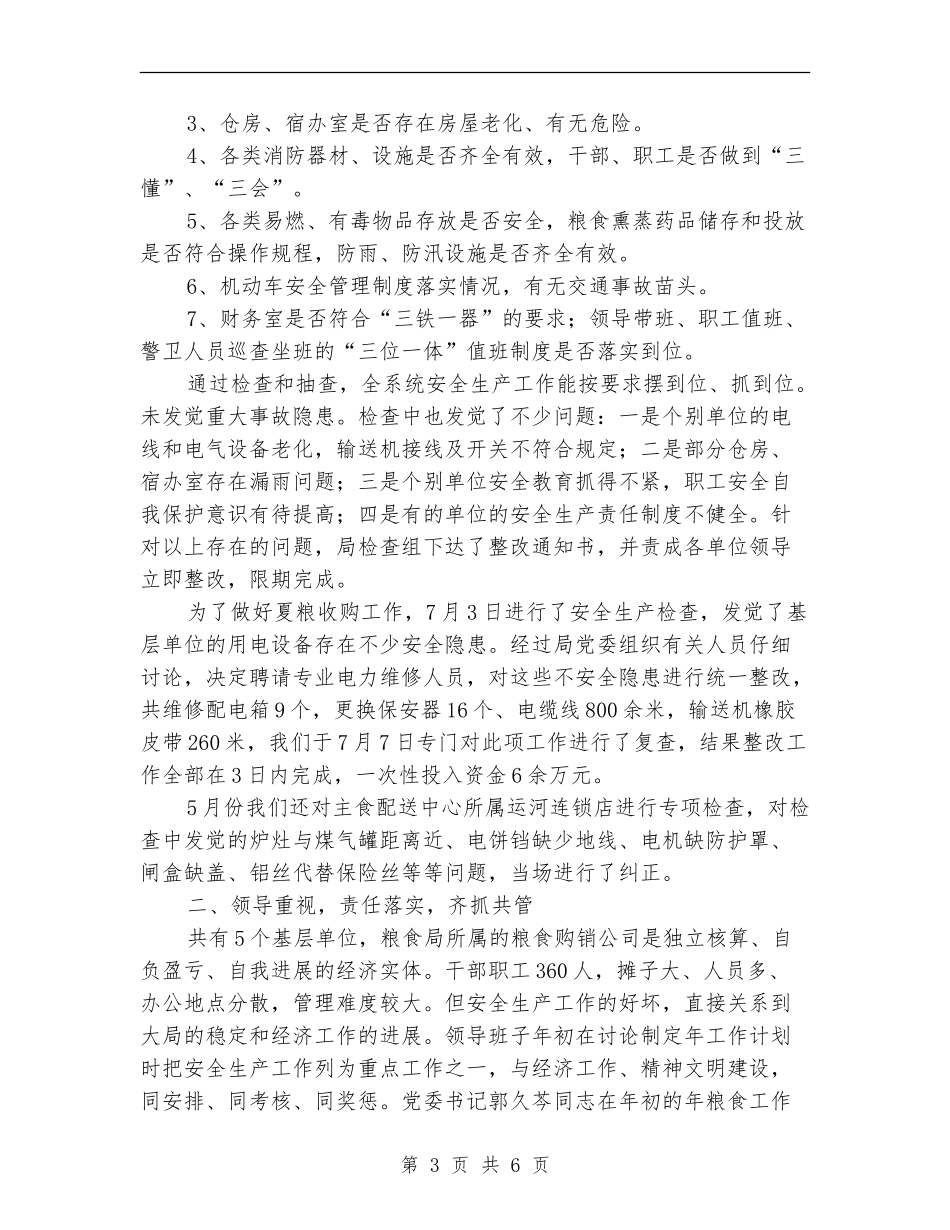 粮食局安全整治工作年终总结_第3页