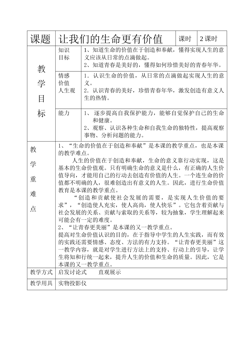 让我们的生命更有价值_第1页