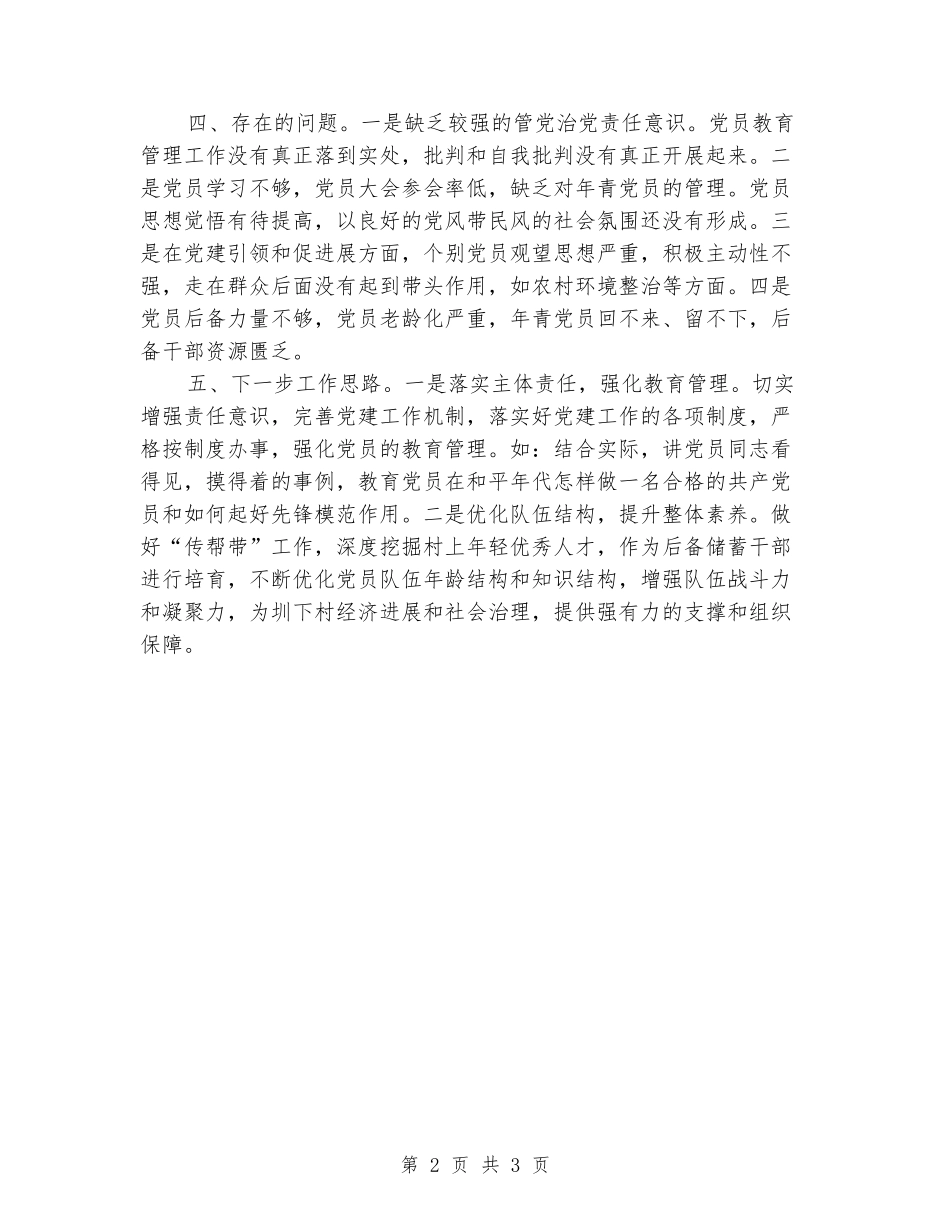 2024年村级基层党建工作第一责任人工作述职报告_第2页