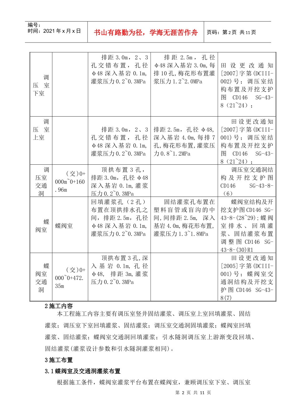 调压井、蝶阀室灌浆施工组织设计_第2页