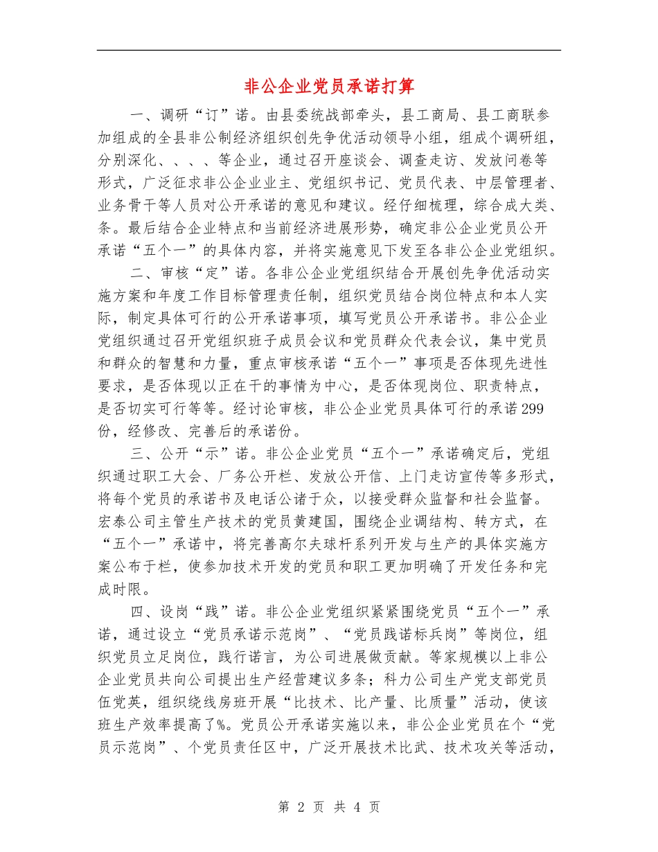 非公企业党员承诺打算_第2页