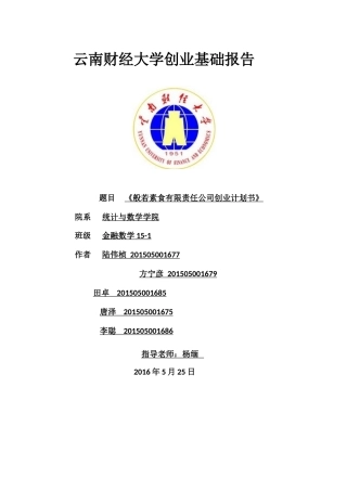 新创业基础计划书(31页)