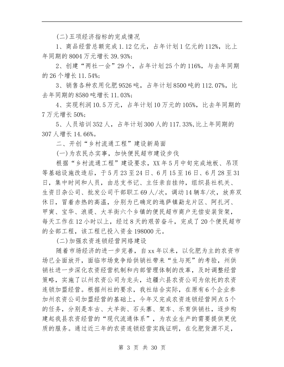 供销社工作总结及2024年工作意见_第3页