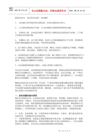 规划和设置IT组织结构原则