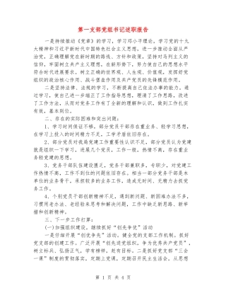 第一支部党组书记述职报告