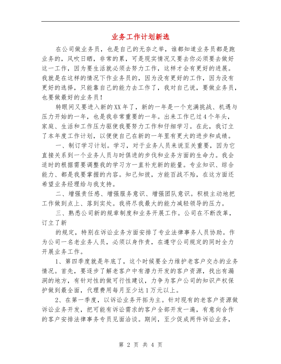 业务工作计划新选_第2页