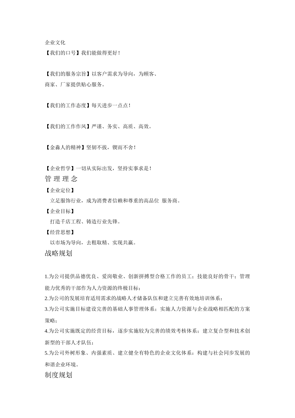 某某公司人力资源规划服饰说明书_第3页