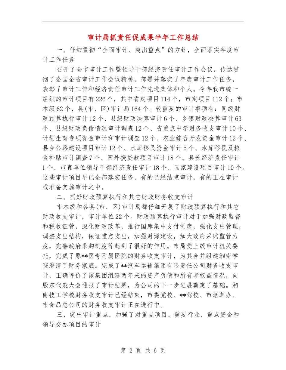 审计局抓责任促成果半年工作总结_第2页