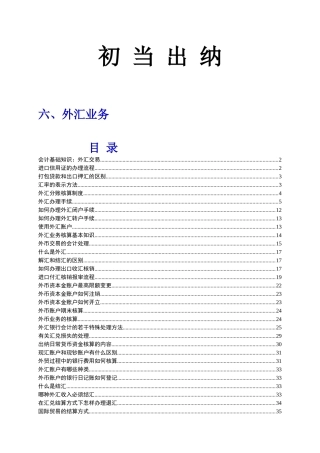 初当出纳 6 外汇业务