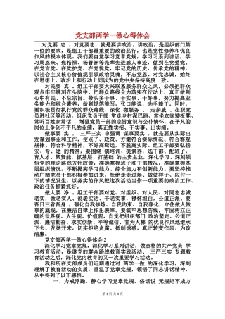 党支部两学一做心得体会