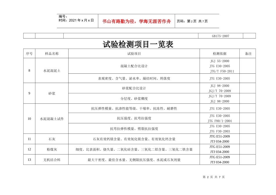 试验检测项目一览表_第2页