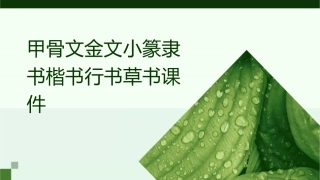 甲骨文金文小篆隶书楷书行书草书课件