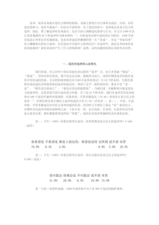 选民在村委会选举中的心态与行为2
