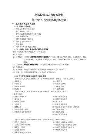 组织设计与人力资源规划（ 139页）