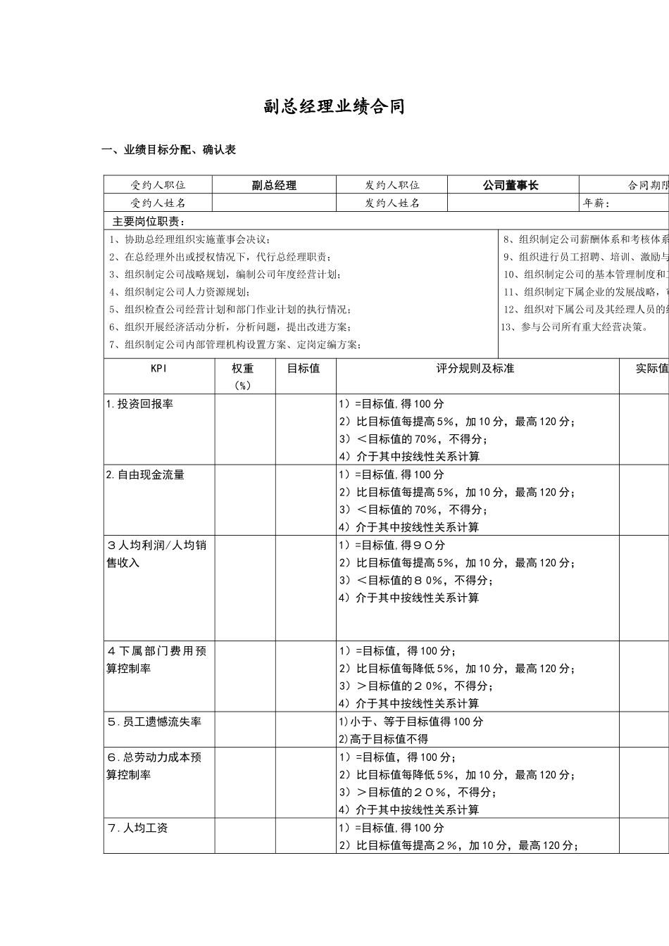 副总经理业绩合同_第1页