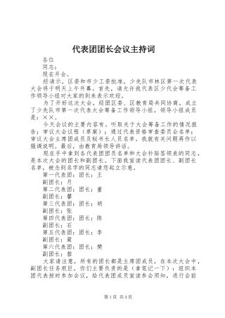 代表团团长会议主持稿(5)