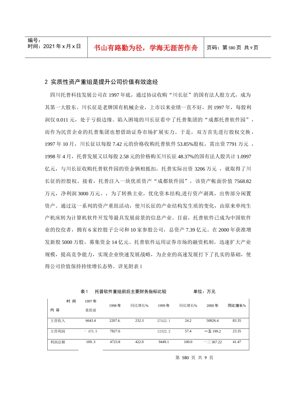 论证券市场资产重组的绩效分析_第2页