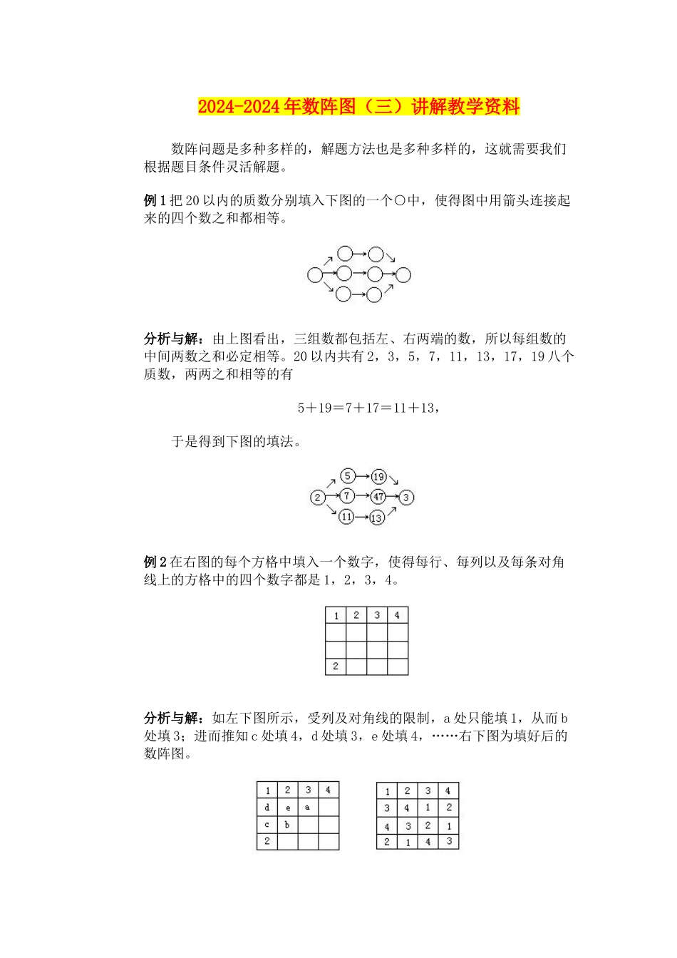 2024-2024年数阵图讲解教学资料_第1页