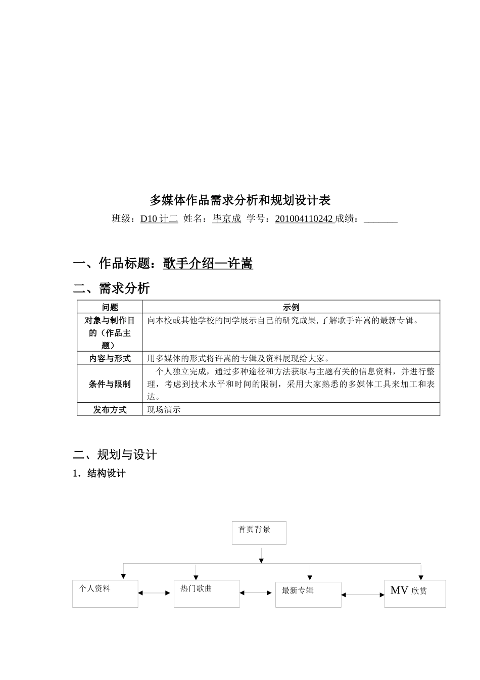 多媒体作品需求分析与规划设计_第1页