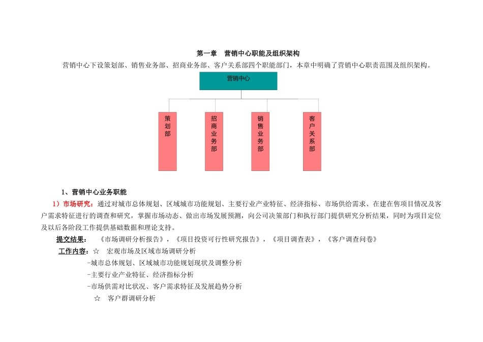 营销中心职能及组织架构_第1页