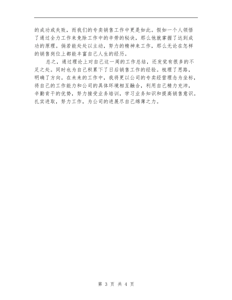 销售员个人一周工作总结_第3页