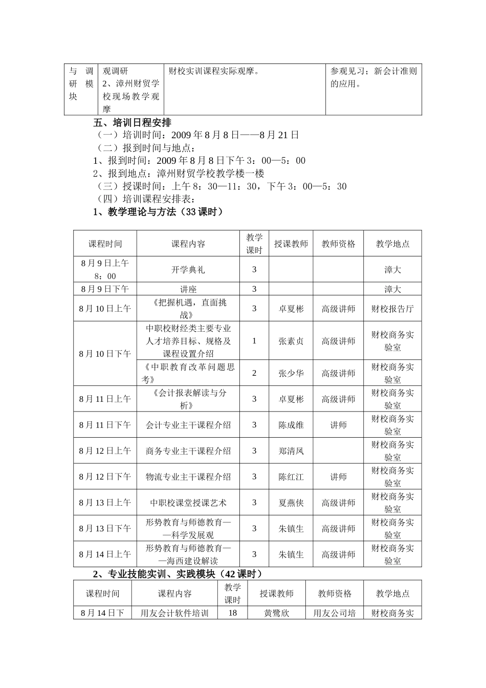 漳州市中等职业学校财经类专业骨干教师培训指南_第3页
