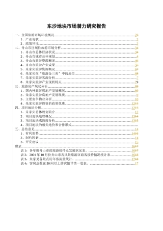 东沙地块市场潜力研究报告