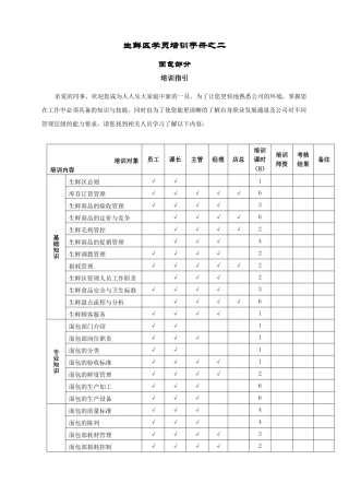 生鲜区学员培训手册