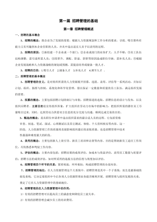 招聘管理综合学习资料