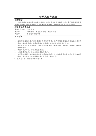 订单式生产标准流程
